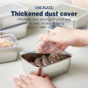 【SG stock】Food Storage Box/Stainless Steel Lunch Box Refrigerator Storage Organizer Container 8PCS