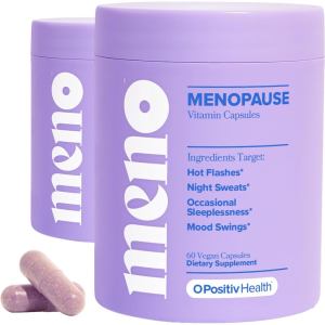 O Positiv MENO Vitamins for Menopause - Hormone-Free Menopause for Women - Black Cohosh & Ashwagandha K-66 - Helps Relieve Hot Flashes Night Sweats Mood Swings - 30 Servings (Pa