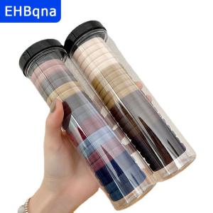 [COD] EHBqna SPORTS แหวนใส่ผ้าขนหนูกระป๋อง20ชิ้น กล่องยืดหยุ่นสูงไร้รอยต่อสีทึบที่มัดผมหางม้าเครื่องประดับผม