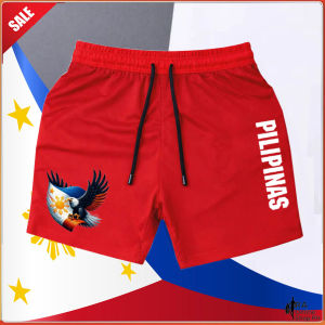 Red Waist Pilipinas Eagle Jersey Drifit Short For Men and Women with 2 POCKETS Sports and Casual Breathable Shorts