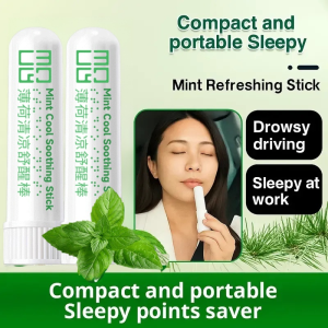 【提神醒脑】薄荷清凉舒醒棒 WakeUp Stick Nasal WakeUp Stick Cool Mint WakeUp Stick For Sleepy People Peppermint Stick Driving Fatigue Relief Essential Oil Revitalizer Nasal Inhaler Energy Boost Natural Aroma Travel Size Menthol Crystals