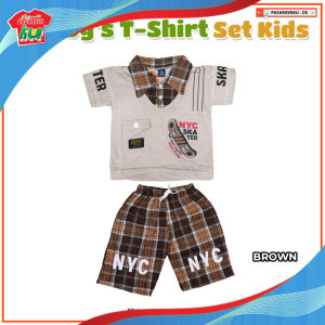 Boys T Shirt Shorts Set Cotton Casual Outfit Kids Short Sleeve Top & Pants Set 2-6 Years