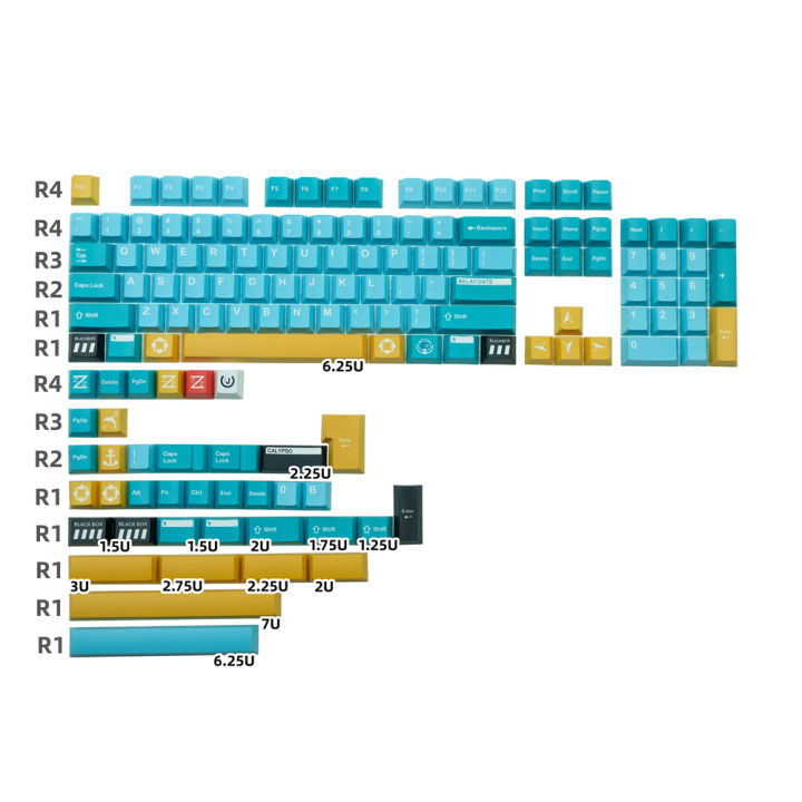 【original】 Gmk Belafonte Keycap Blue Cherry Profile Dye Sub 142 Keys ...