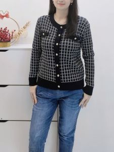 Fellora FLR107 Pattern Cardi O Neck XL / Cardigan Lengan Panjang Long Sleeve