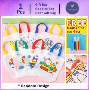 (132) Kids DIY Painting Graffiti Creative Drawing Color Filling Birthday for kids Goodies bag Party Door Gift Present Bag Free Magic Pen