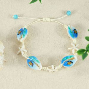 ETUALE Sea Series Starfish Beaded Bracelet Jewelry Bohemian Shell Beaded Handstring Ornaments Pentagram Turtle Woven Bracelet Women
