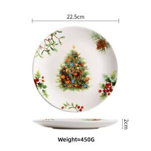 Omk dòng sản phẩm giáng sinh Bộ đồ ăn bằng gốm đặt đĩa ăn tối salah bát cốc cà phê cốc