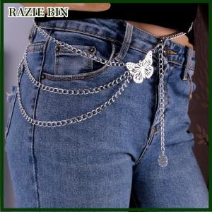 RAZIE BIN Tính Khí Bướm Eo Chuỗi Thanh Lịch Nhiều Hai Lớp Bướm Tua Eo Chuỗi Vành Đai Cho Phụ Nữ Thời Trang Kim Loại Cao Eo Cơ Thể Chuỗi Ăn Mặc Phụ Nữ Vành Đai