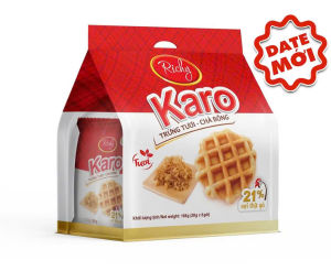 Thùng 72 cái bánh trứng tươi sợi gà Karo Richy (12 bịch HSD 45 ngày)