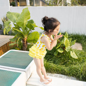 HF Kid Swimsuit Summer Korean Style Fashion Beach Pool Sun Protection One Piece Swimsuit Free Swimming Cap Swimming Suit For Girls baju renang kanak kanak 22052101