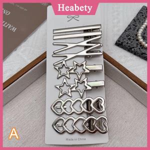 Heabety 8pcs Cô Gái Tóc pins bạc kim loại Duckbill Clip phụ nữ tóc Clips Side bangs phụ nữ phụ nữ barrettes tóc phụ kiện