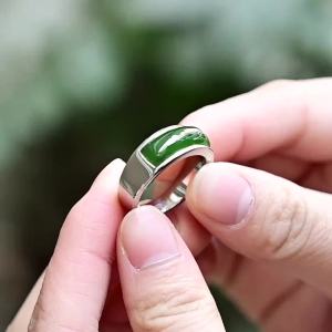 Cincin Jade Xinjiang Hetian   Model Lelaki dan Wanita   Cincin Jasper   Cincin Jed Semula Jadi   Pemeriksaan Semula Sokong Sijil Percuma