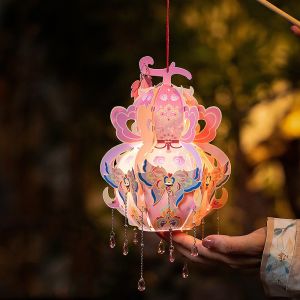 NCNC(okdeals01) lantern mid autumn diy 灯笼中秋2025 Chinese Style Portable Gourd Lantern Handmade PVC LED Lantern Toys Children Toys Light with Tassel Handheld Gourd Lantern Mid-Autumn Festival