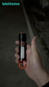 WeHome Flashlight Rechargeable Outdoor Waterproof Super Bright Zoom Camping Light With Hook 2000mAh