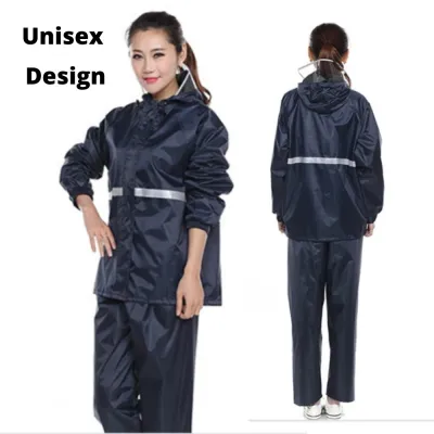 {SG} [Top Jacket+Pant] Unisex Motorcycle Raincoat Rain Suit Rain Coat Motorcycle Rain Coat Lightweight Waterproof