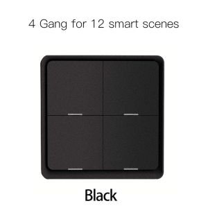 (3Days Arrive)MOES 4 Gang Tuya ZigBee Wireless 12 Scene Switch Push Button Controller Battery Powered Automation Scenario for Tuya Devices