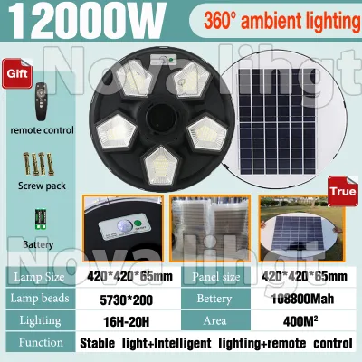 [Truth watts]500000W UFO solar street light outdoor waterproof IP67 heavy duty Outdoor Lighting garden Led lamp with motion sensor led light solar lights with solar panel