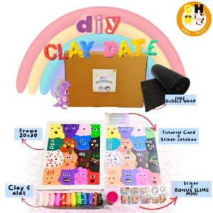 DIY Clay Date Couple 1 Set Frame Bingkai Clay Kit Lengkap 20x20 Ugly Doodle by GH Eduplay