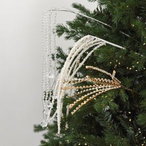 SIRENXI Pha lê treo Bình xịt pha lê Giáng sinh Hoàn thiện lấp lánh Đính nhiều hạt Cây thông Noel nhân tạo Bó hoa quà tặng Thân dài Bộ trang trí Giáng sinh hình giọt pha lê Đồ trang trí cây thông Noel