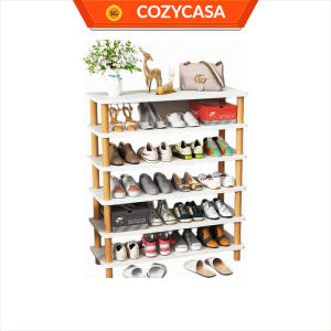 【COZYCASA】Minimalist Wood Shoe Shelf 6/7 Tier Shoes Rack