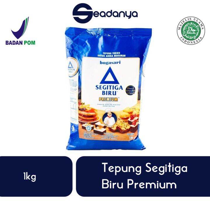 Tepung Segitiga Biru Premium 1kg Tepung Terigu Bogasari Tepung Roti