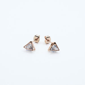 [N.CAT] No. 1 Korea Brand / Gold Plated Earrings / STUD & TRIANGLE / Silver & Rose Gold Color / 16208607