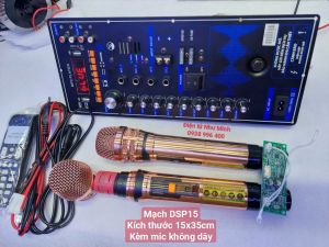 Combo mạch loa kéo DSP15 + MIC Không dây - kích thước 145x35cm dùng thùng bass 3 tấc - 4 tấc đôi/ đơn