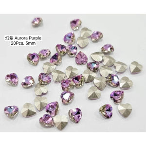 5mm Heart Shape Diamond Aurora Salt Moonlight mix color Heart Diamond Nail Acc心形美甲钻石超闪干盐色天堂之光白月光混色5*5mm mix 20pcs 36pcs