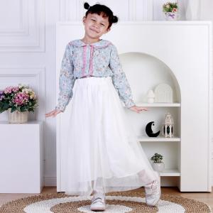 Dungdungkids Setelan Rok Anak Widya Katun Bordir Bunga Tile Puring 3 - 12 Tahun