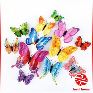 Thaihome DIY ของแต่งแต่งผนังห้อง แบบแม่เหล็ก หรือใช้กาว 2 หน้า ผีเสื้อกระดาษ สติ๊กเกอร์ 3D Butterfly