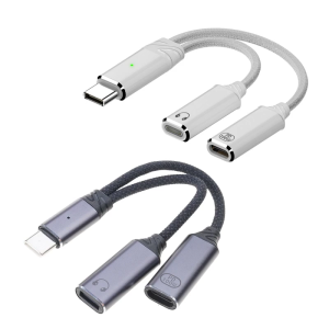Loại C Để Loại C Bộ chuyển đổi tai nghe 2 Trong 1 100W Loại C Adapter USB C Cáp Bộ chuyển đổi âm thanh Cho Điện Thoại Di Động Máy Tính Bảng