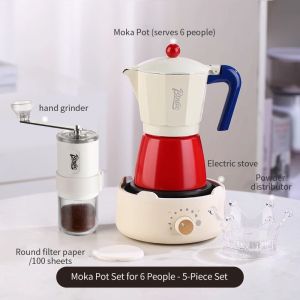 Bincoo Moka Pot Set with Stove Home Single Valve Espresso Pot Small Mini Coffee Pot Set