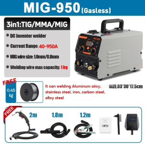 MiG Welding Machine GaslessMIG/TIG/MMA 3IN1 Portable IGBTInverter Mesin Welding DC ARC MiniWelding Machine Digital DisplayWelding Set Walding Mesin Kimpalan