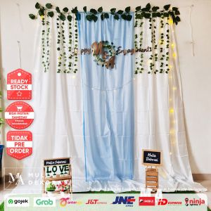 Dekorasi Lamaran Tunangan Backdrop Nikahan PhotoBooth DIY Akad Nikah Aqiqah Khitan Paket Mulia BBB
