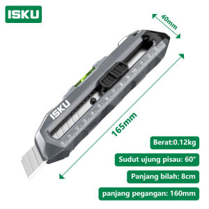 ISKU Pisau Paduan Aluminium Multifungsi Utility Knife Pisau 14mm Gelembung Tingkat SK5 Bahan