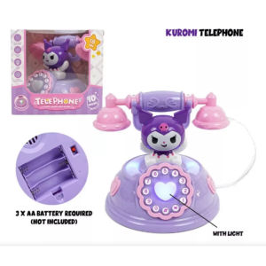 Ready Stock Telephone Toys With Light And Songs Kuromi Phone Mainan kids phone toys Simulation Phone Educational Toys