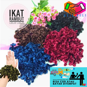 Klik-Beli Ikat Rambut 100 Jurai Ubur Ubur Ukuran Besar / Jumbo Cepol Kunciran Cendol Scrunchie Cepolan Hijab