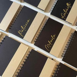 Elegant Personalized Spiral Notebook with Pen and Sticky Notes - A5 Size