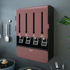 Kitchen Condiments Organizer Wall Mounted Shelf White Wall Storage Seasoning Box
