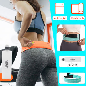 Marathon Running Waist Bag with Water Bottle Men Women Jogging Hiking Phone Holder Fitness Fanny Pack Invisible Anti-theft Gym Belt Bag BB072