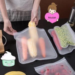 5pc Kitchen Accessories Fruit and Vegetable Silicone Bag Reusable Fresh-keeping Sealed Bag Refrigerator Food Storage Ziplock Bag2026