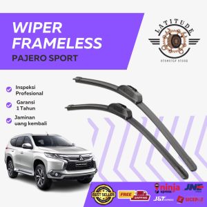 Wiper Kaca Depan Frameless Mobil Mitsubishi Pajero Sport Frameles Import Berkualitas Karet Tebal Lentur 1 Set dapat 2 Pcs Kiri Kanan