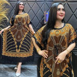 DASTER LOWO SUPER JUMBO LONGDRESS LOWO JUMBO TALI SERUT DEPAN MOTIF daun