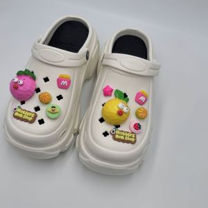 11Pcs/Set Crocs Jibbitz Charms Cute Bamboo Shoe Buckle Detachable French Fries Hamburger Shoe Flower Decoration for Crocs