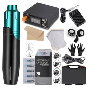 ชุดปากกาสักหมุนปากกาสักล่าสุดมอเตอร์ความเร็วสูงและมีประสิทธิภาพ 20 ชิ้น C-artridges N เข็มและอุปกรณ์เสริมที่สมบูรณ์แบบที่สุดสำหรับศิลปินสักและคนรักรอยสัก