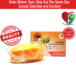 Lion Ball Papaya Whitening Soap 木瓜味美白香皂 100 gm exp date 7/2027