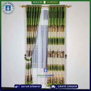 Gorden Jendela Aesthetic Mewah Kain Blackout Import Tebal Motif Modern