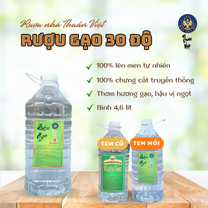 Rượu gạo 30 độ nhà Thuần Việt bình 46 lít  hoàn toàn chưng cất truyền thống