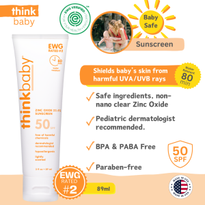 Think baby Safe Sunscreen SPF 50 (3oz / 89ml)