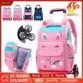 ZIRANYU NEW  Big Capacity Trolley school Bag for  kids Girls School Rolling Backpacks Wheels detachable boys school bag Kids Trolley case book bag. 